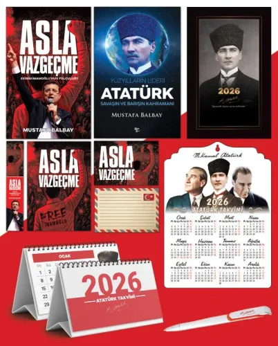 Asla Vazgeçme - Ayraç - Kartpostal - Poster - Yüzyılların Lideri Atatü