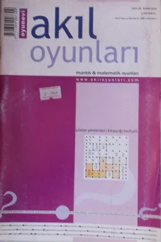 Akıl Oyunları Mantık ve Matematik Oyunları Sayı:20 Kasım 2004