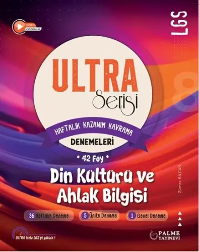 Palme Yayınları 8. Sınıf LGS Din Kültürü ve Ahlak Bilgisi Ultra Haftalık Kazanım Kavrama 42 Deneme