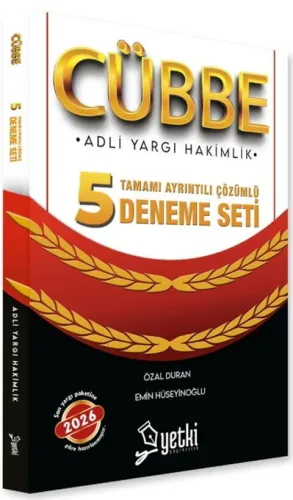 Yetki Yayınları 2026 Adli Yargı Hakimlik CÜBBE 5 Deneme Çözümlü
