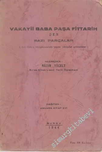 Vakayii Baba Paşa Fittarih'ten Bazı Parçalar -        1944