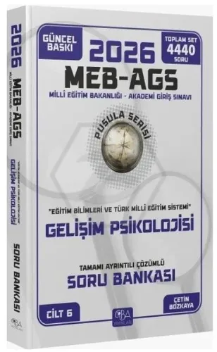 CBA Yayınları 2026 MEB-AGS Eğitim Bilimleri Gelişim Psikolojisi Soru Bankası Çözümlü Pusula Serisi