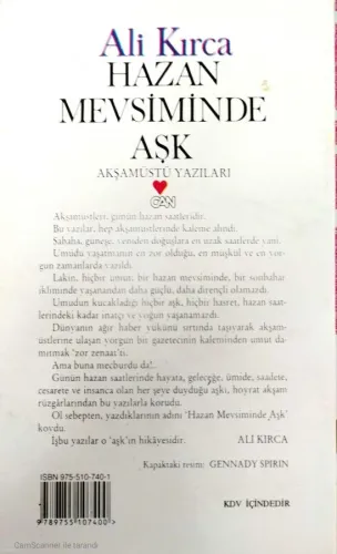 Hazan Mevsiminde Aşk Ali Kırca Can Yayınları %39 indirimli