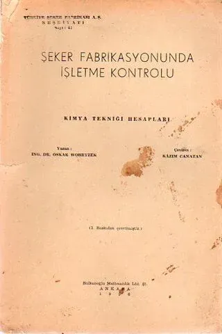 Şeker Fabrikasyonunda İşletme Kontrolü