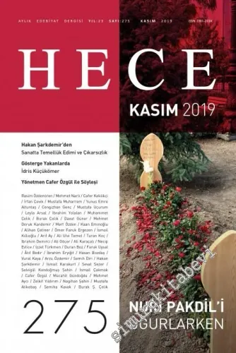 Hece Dergisi - Nuri Pakdil'i uğurlarken - Sayı: 275      Kasım