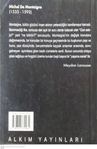 Denemeler Montaigne Alkım Yayınevi