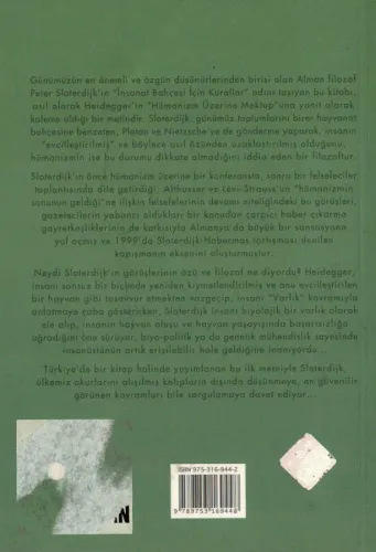 İnsanat Bahçesi İçin Kurallar Peter Sloterdijk Everest Yayınları %55 i