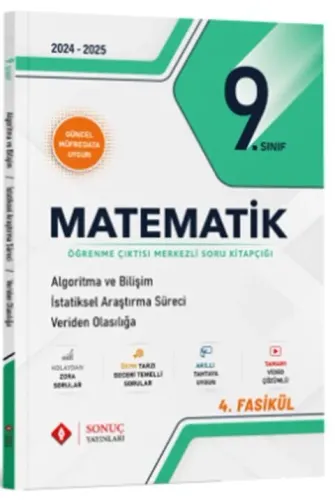 Sonuç Yayınları 9. Sınıf Matematik Algoritma ve Bilişim İstatistiksel Araştırma Süreci Veriden Olasılığa