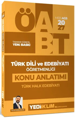 Yediiklim Yayınları 2027 MEB AGS ÖABT Türk Dili ve Edebiyatı Öğretmenl