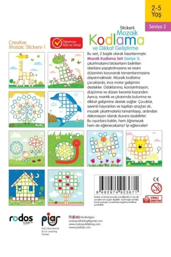 Stickerlı Mozaik Kodlama ve Dikkat Geliştirme Oyun Seti-1