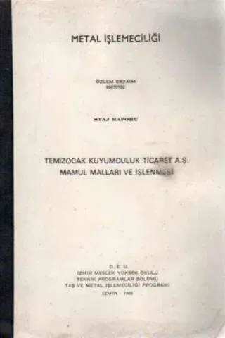 Metal İşletmeciliği ( Staj Raporu )