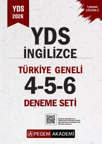 Pegem Yayınları 2026 YDS İngilizce Tamamı Çözümlü Türkiye Geneli 4-5-6 (3'lü Deneme Seti)