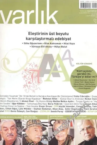 Varlık - Aylık Edebiyat ve Kültür Dergisi, Dosya: Eleştirinin Üst Boyutu Karşılaştırmalı Edebiyat - Eylül 2009, Sayı: 1224, Yıl: 77
