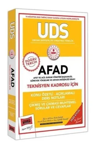 ​​Yargı Yayınları UDS AFAD Teknisyen Kadrosu İçin Konu Özetli Çıkmış ve Çıkması Muhtemel Sorular