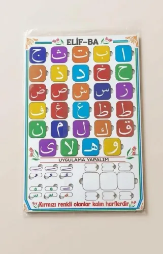 Ahşap kaplamalı yapboz usulü Elifba tablosu