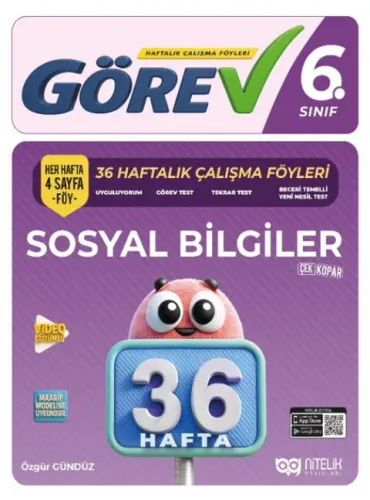 Nitelik Yayınları 6. Sınıf Görev Sosyal Bilgiler 36 Hafta Çalışma Föyleri