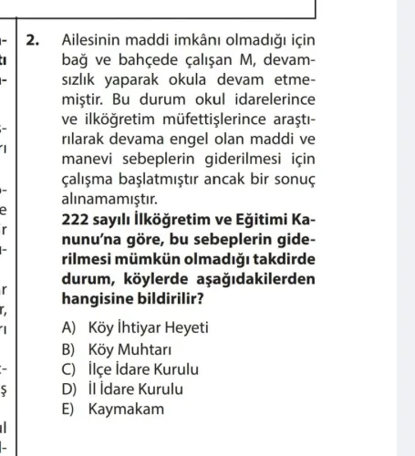 MAARİF MEB AGS Mevzuat Soru Bankası