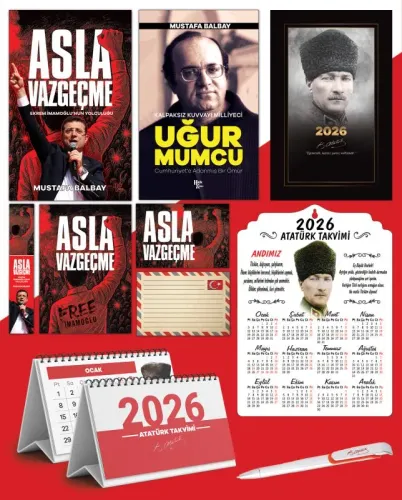 Asla Vazgeçme - Ayraç - Kartpostal - Poster - Uğur Mumcu -  2026 Ajand