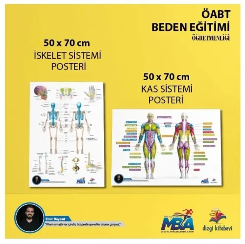 Dizgi Kitap Yayınları ÖABT Beden Eğitimi Öğretmenliği İskelet Sistemi ve Kas Sistemi 2'li Poster