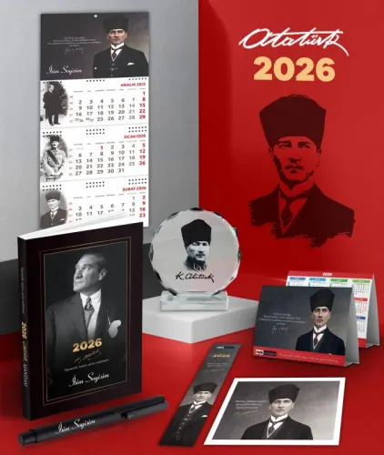 Kişiye Özel 2026 Atatürk İstikbal Ajanda - Gazi Duvar Takvimi - Masa T