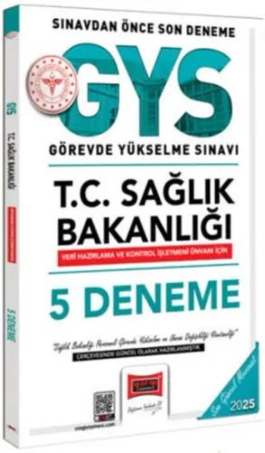 Yargı Yayınları 2025 T.C Sağlık Bakanlığı Veri Hazırlama ve Kontrol İşletmeni Ünvanı İçin 5 Deneme