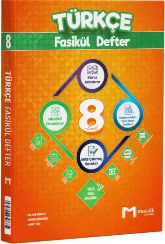 Mozaik Yayınları 8. Sınıf Türkçe Fasikül Defter