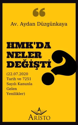 HMK'da Neler Değişti? Aristo Yayınevi Aydan Düzgünkaya