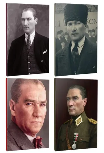4lü Atatürk- Çizgili Okul Defteri Seti 64 Sayfa 13,5x19,5cm -4 