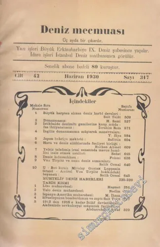 Deniz Mecmuası   - Sayı 317  42    Haziran 1930