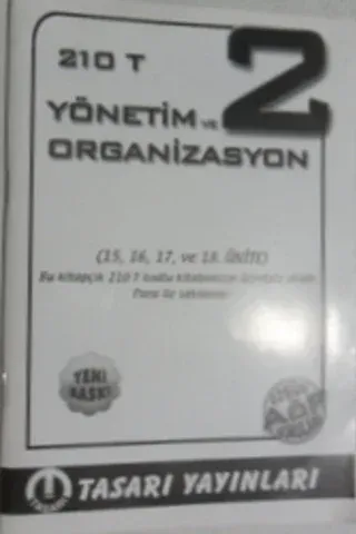 Yönetim ve Organizasyon 2