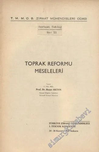 Toprak Reformu Meseleleri -