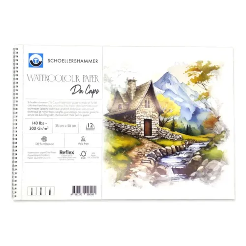 Schoellershammer Da Capo Watercolour Pad 300gr 35x50cm 12yp