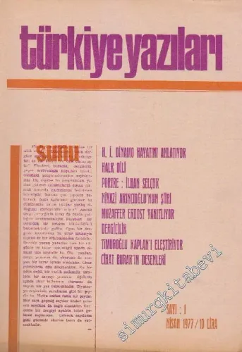 Türkiye Yazıları - Sayı: 1 Nisan
