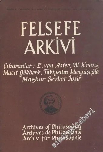 Felsefe Arkivi - Cilt: 2, Sayı: 3, Yıl: 1949       1949