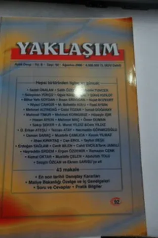 Yaklaşım Aylık Dergi 2000 / 92