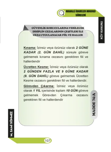 SÜRELER ve HAP BİLGİLER -Mahalli İdareler Hukuku