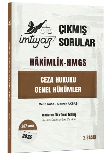 İmtiyaz Yayınları 2026 Hakimlik HMGS Ceza Hukuku Genel Hükümler Çıkmış Sorular Çözümlü