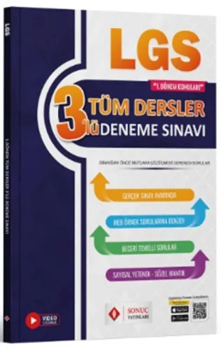 Sonuç Yayınları 8. Sınıf LGS Tüm Dersler 1. Dönem 3 Deneme