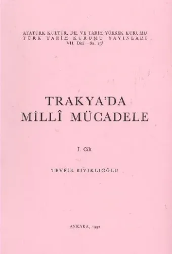 Trakyada Milli Mücadele 1.Cilt