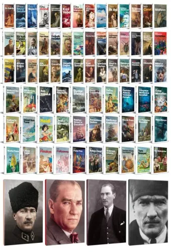 82 Dünya Klasiği ve Atatürk Temalı 64 Sayfa Çizgili Defter Seti -1 - H