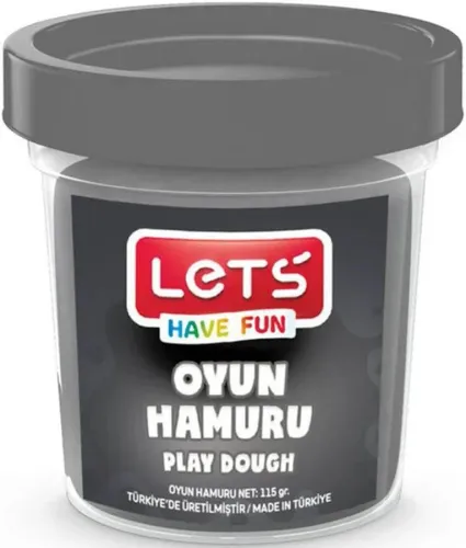 LETS Tek Renk Oyun Hamuru Gri 115 gr. (Şeffaf Bardak)
