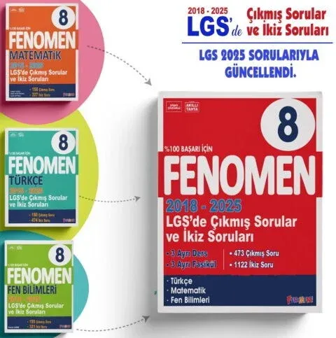 Fenomen Okul Yayınları 8. Sınıf LGS Çıkmış Sorular ve İkiz Soruları Se