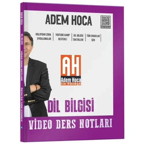 Adem Hoca Tüm Sınavlar İçin Dil Bilgisi Video Ders Kitabı KR Akademi Yayınları