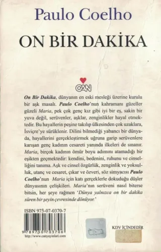 On Bir Dakika Paulo Coelho Can Yayınları %55 indirimli
