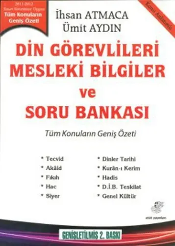 2011 2012 Din Görevlileri Mesleki Bilgiler ve Soru Bankası Konu Anlatımlı