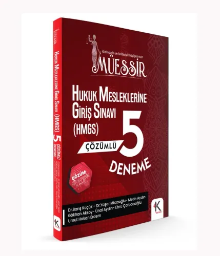 MÜESSİR Hukuk Mesleklerine Giriş Sınavına (HMGS) Hazırlık 5 Deneme Çözüm Kitapçıklı