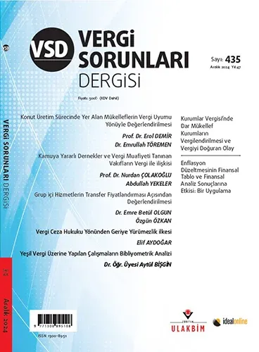 Vergi Sorunları Dergisi Sayı: 435 Yıl: 47 Aralık 2024