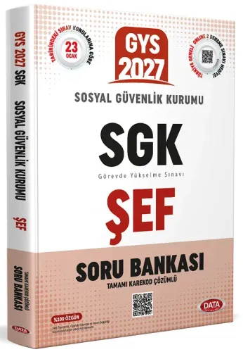 Data Yayınları 2027 Sosyal Güvenlik Kurumu SGK Şef GYS Soru Bankası - Karekod Çözümlü