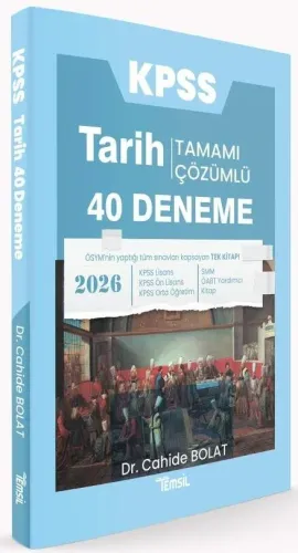 Temsil Yayınları 2026 KPSS Tarih 40 Deneme Çözümlü