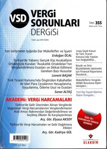 Vergi Sorunları Dergisi Sayı:355 Nisan 2018 Yıl:41